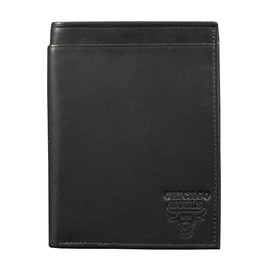 Rico Chicago Bulls Black Leather RFID Blocking Passport Holder Cover Travel Billfold Wallet for Men & Women