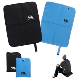 Jadin Sitzkissen Outdoor, 2 Stück Sitzunterlage Outdoor Kinder, Sitzkissen Faltbar, 600D Wasserdichtes Oxford-Stoff Sitzkissen, für Camping, Picknick, Reisen und Sport, 36 x 26 cm, Schwarze, Blau