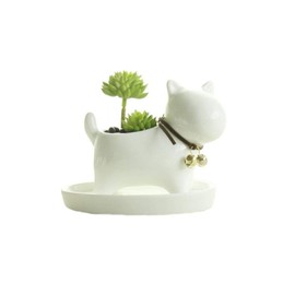 Youfui Cute Succulent Planter Animal Shaped Flower Pot Decor for Home Office Desk (Dog)