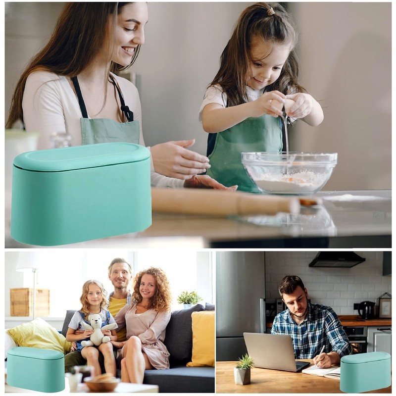 LTWQLing Mini Trash Can with Lid - Removable Small Garbage