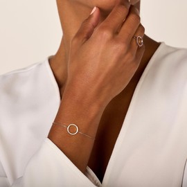 DPT ANTWERP Venus Bracelet | Natural White Diamond 8 pc | Silver Rhodium | 925 Sterling Silver | 13.20 x 1.40 mm | Adjustable Sizes (15.5-16.5-17.5 cm)