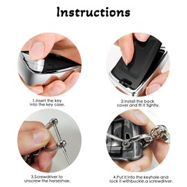 HEITAOZHUANYING Zinc Alloy Car Key Cover Case, Soft Tpu Car Key Cover Case, Smart Key Fob Holder Protector Key Fob, Compatible With Blade Shaped Smart Key5/7 Series(Silver)