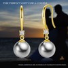 JAXXEL Light Gray Pearl Earrings for Women, Fishhook Pearl Drop