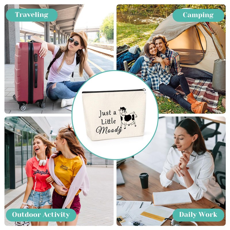 Cow Owner Gifts Makeup Bag Funny Gifts for Women Cow