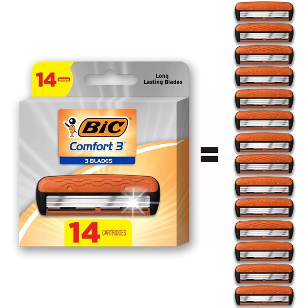 BIC Comfort 3 Refillable Three-Blade Disposable Razors for Men