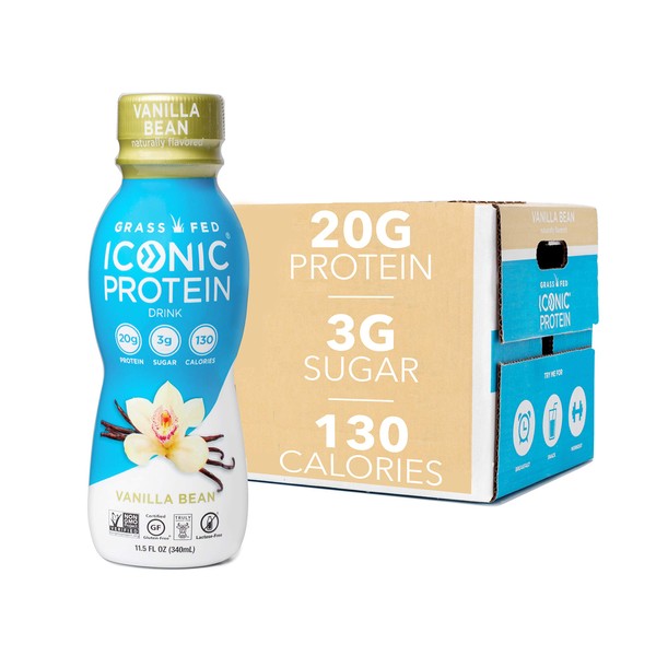 Iconic Low Carb High Protein Drinks, Vanilla Bean, 11.5oz, 12 pack