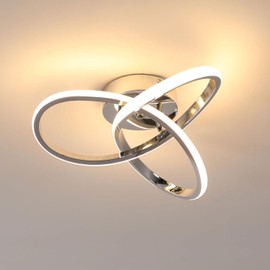 Comely LED Ceiling Light, 30 W, 3300 lm, Modern Ceiling Light in Flower Shape, Silver, Acrylic LED Lamp for Living Room, Bedroom, Hallway, Kitchen, Warm White Light, 3000 K