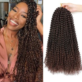 Passion Twists, 18 Inch 7 Packs Water Wave Crochet Braids, Passion Twist Crochet Hair, Hair Extensions Passion Twist Braiding Hair
