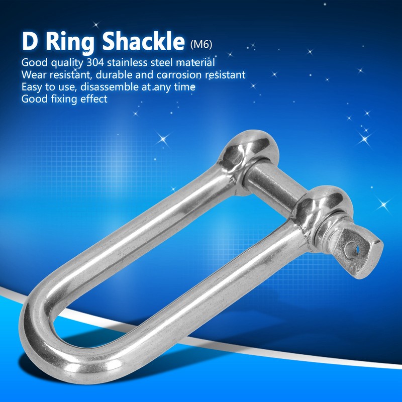 Long D Shackle 304 Stainless Steel Straight Anchor Screw Pin