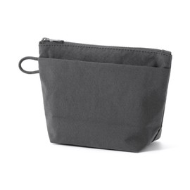 MUJI 84473876 Wrinkle Nylon Pouch with Gusset, Dark Gray, S, Approx. 6.5 x 4.3 x 2.4 inches (16.5 x 11 x 6 cm)