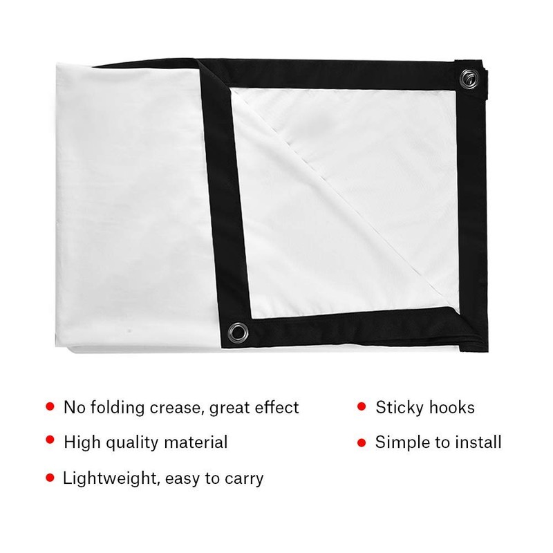 ASHATA Roller Blind Screen Projector Screen, Projection Screen 60-120 Inch
