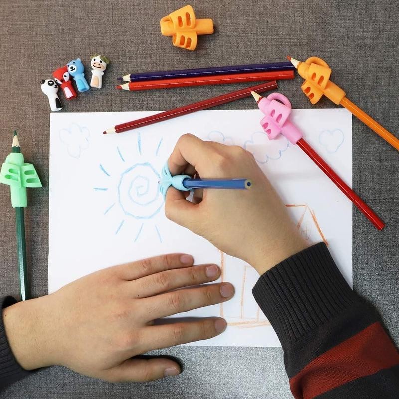 Pencil Grip & Clip Set, Including 4 Counts Pencil Grip