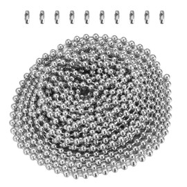 OUNONA Ball Chain 3 Meters Length 2.4MM Diameter with 10 Matching Connections