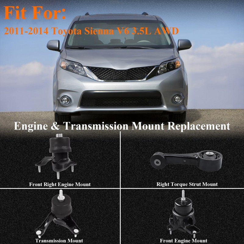 4PCS Engine Motor & Trans Mount Set Replacement for 2011