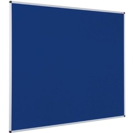 VIZ-PRO Notice Board Felt Blue, 48 X 36 Inches, Silver Aluminium Frame