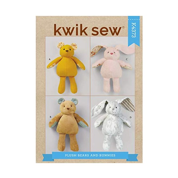 Kwik Sew K 4373 Plush Bears and Bunnies Sewing Pattern