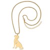HUAGEO Stainless Steel Cute Labrador Retriever Dog Necklace 18K Gold