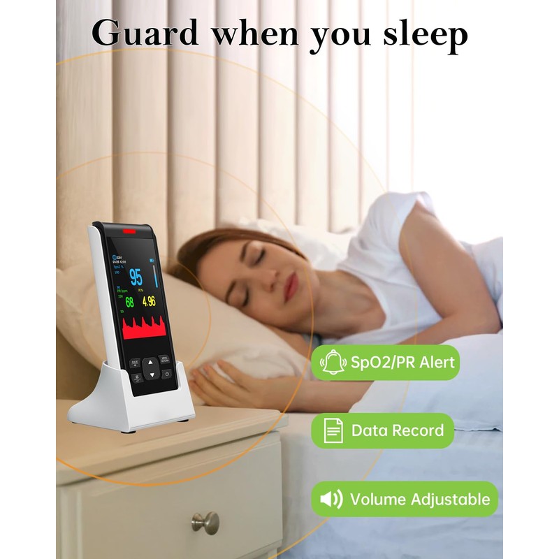 Pulse Oximeter - Handheld Pulse Oximeter Rechargeable Overnight Pulse Ox