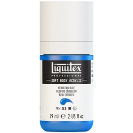 Liquitex 1959164 Professional Acrylfarbe Soft Body - Künstlerfarbe in cremiger deckender Konsistenz, hohe Pigmentierung, lichtecht & alterungsbeständig, 59ml Flasche - Cölinblau