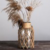 Braided Twine Glass Vase, 1 Pc Glass Jar with Rope