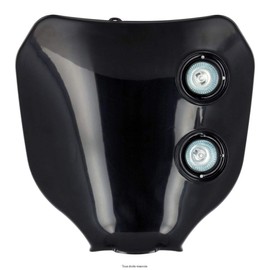 ONE BY CAMAMOTO Headlight Mask for Enduro Motorcycles / Cross / Motard / Naked - Universal Installation, Including Bulbs and Brackets and Elastic Bands, WHITE BLACK