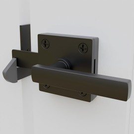 Pestillo de Portón de Doble Lado Resistente Negro para Cerca de Madera, Pestillo de Portón de Aluminio con Autobloqueo para Cerca Exterio...