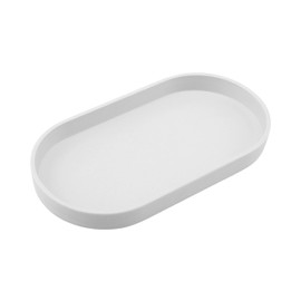 VCREATC White Small Tray (10 inch), Oval Tray for Bathtub Bathroom Vanity Items, Countertop Organizer, Coffee Accessory, Soap, Perfume.