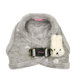 Pinkaholic New York Lidia Vest Dog Harness Step-in Warm Winter Flower Pattern for Small Dog, Light Grey, Medium