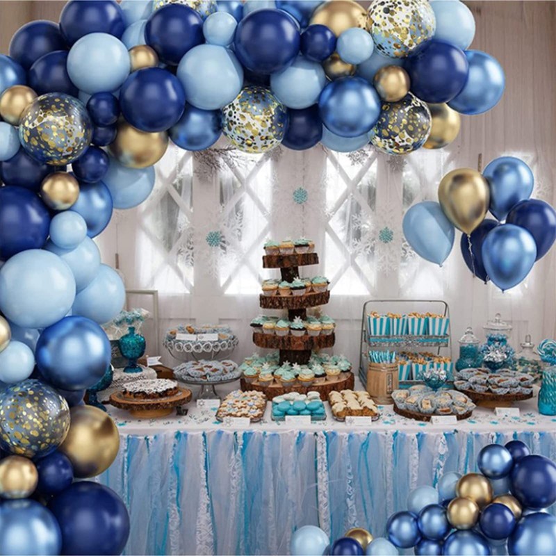 Kit arco palloncino blu, 133 pezzi, ghirlanda palloncino compleanno con