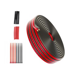 Piwaal 20AWG Electrical Wire Spool 0.42mm² 100ft Each 20 Gauge 2 Conductor Parallel Wire (Red 30.48M Black 30.48M) Hook Up Oxygen Free Stranded Tinned Copper Cable for LED Strip/Bulbs/Lamps