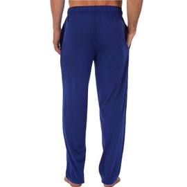 Bintangor Pantalones de pijama para hombre, 100% algodón, cintura elástica, para descansar, largos, Azul / Patchwork, XX-Large