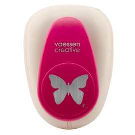Vaessen Creative Butterfly Motif Punch 5.1 x 6.7 cm Punch for Craft Paper, Coloured Paper, Scrapbook Paper or Decoupage Paper, White/Gold