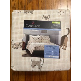 Cuddl Duds New Cuddl Duds KING size heavyweight flannel 4 piece sheet set Plaid Dogs