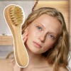 2 Cepillos Faciales Exfoliantes Mango Madera Cerda Natural