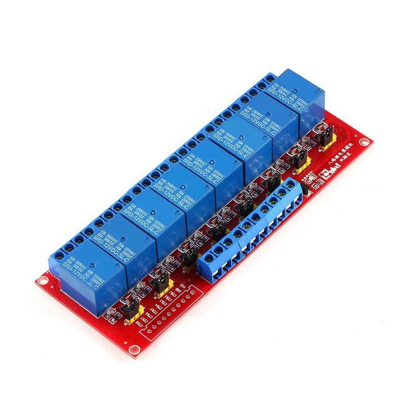 DC 12V 8‑Channel High Low Level Dyal Ttigger Relay Module