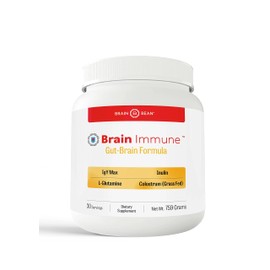 Brain Bean Brain-Immune | Advanced Formula to Support Leaky Gut, Leaky Brain, Immune System | with 10g Colostrum with Lactoferrin, 5g L-Glutamine, 4g IgY Max, and 1g Inulin | 30 Servings