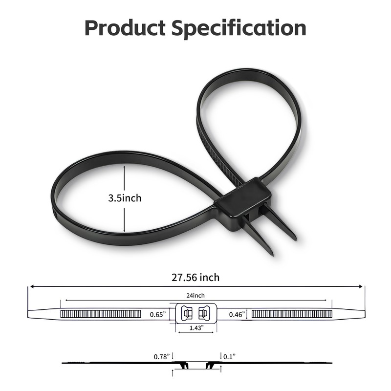 Heavy Duty Zip Tie -6pcs black