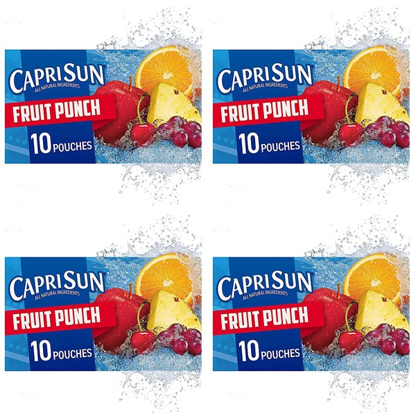 Capri Sun Fruit Punch Ready-to-Drink Juice (10 Pouches) (Four Pack)