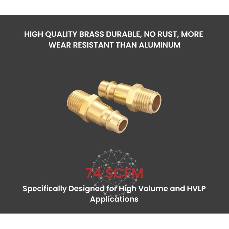 T TANYA HARDWARE Brass 1/4 Inch NPT High Flow Air
