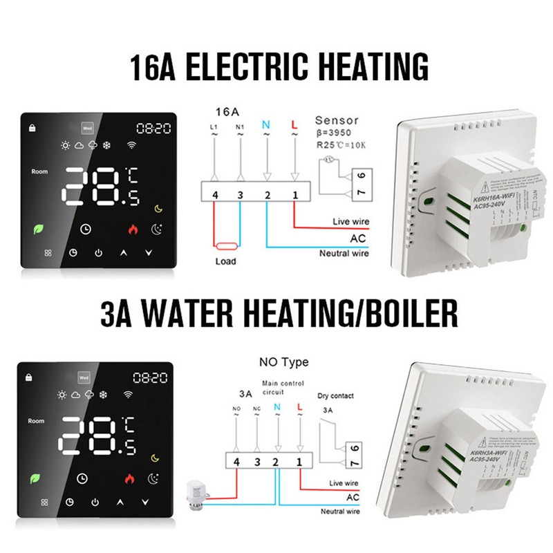LCD Display Intelligent Temperature Controller Electric Water Heating Device Thermostat