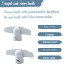 Follde 3/8" Spline Size T-Crank Window Handle Replacement for Pella