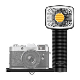 LENSGO 40SHC Retro Video Light with Phone/Camera Stand, Rechargeable 40W Bi-Color, Dimmable 0-100%, 8 Lighting Effects & Softbox, for Canon Nikon for Sony Fuji Panasonic Cameras & Smartphones