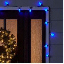 GE Color Choice Blue/Cool White 50-Count 32.6-ft Multi-Function Color Changing C9 LED Plug-in Christmas String Lights 89120LO Energy Star