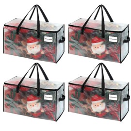 VENO 76 Litre Storage Bag with Lid, Strong Handles and Zippers, Foldable Moving Bags, Moving Boxes for Moving, Clothes Storage, Camping (Transparent, Pack of 2)