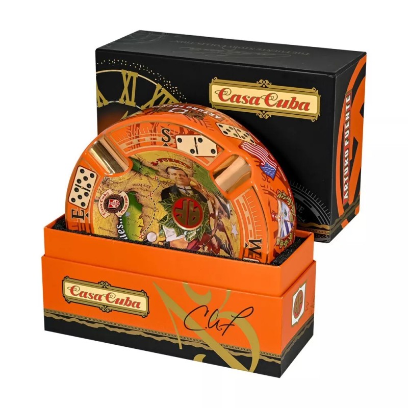 Arturo Fuente Ceramic Cigar Ashtray - Casa Cuba - Orange