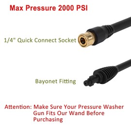 PWACCS Pressure Washer Accessories Kit – 16 Inch Power Washer Replacement Wand with 5 Spray Tips and Turbo Nozzle – Compatible with Ryobi, Portland, Husky Black