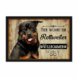 PR Print Royal Doormat Pets with Dog Picture Rottweiler - Gift Idea for Dog Lovers and Dog Owners - Size 60 x 40 cm