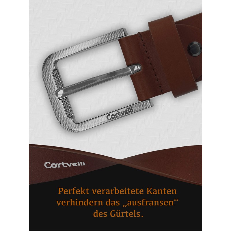 Cartvelli Premium Men's Leather Belt Made in Germany with Gift