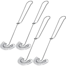 Scandinavian Type Flat Whisk Handheld Stainless Steel Wire Egg Whisk Small Whisk Whipper Flat Spring Coil Whisk Egg Frother, Milk and Egg Beater Blender 10 Inch (2)
