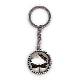 H-Customs Dragonflies in a circle keyring pendant made of metal